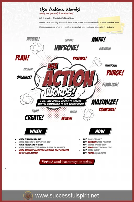 Use Action Words - Werbs Are Powerful Motivators