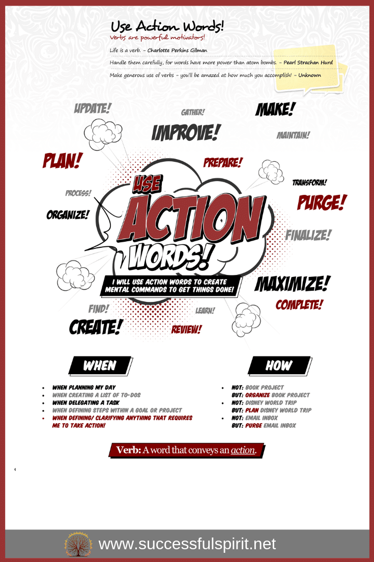 Use Action Words – Werbs Are Powerful Motivators